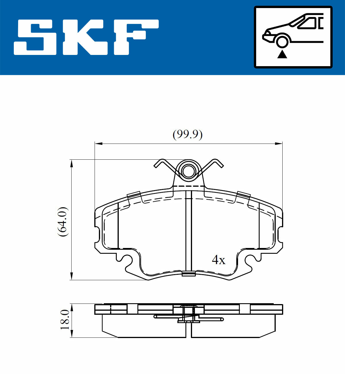 Sada brzdových platničiek kotúčovej brzdy SKF